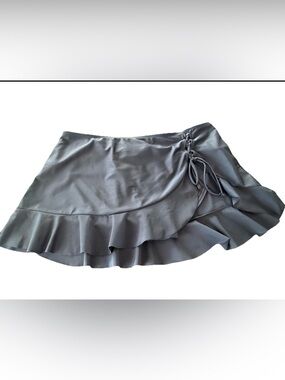 Catalina Black Swim Skirt 1X 16W Ruffle Hem